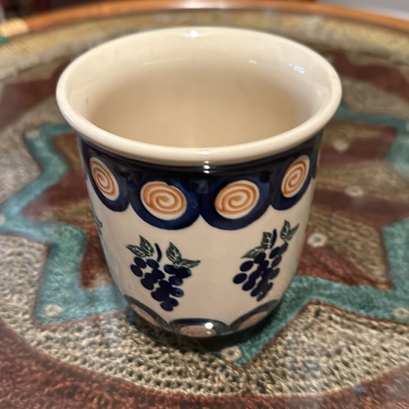 Polish pottery Grapes mug cup - Picture 2 of 8